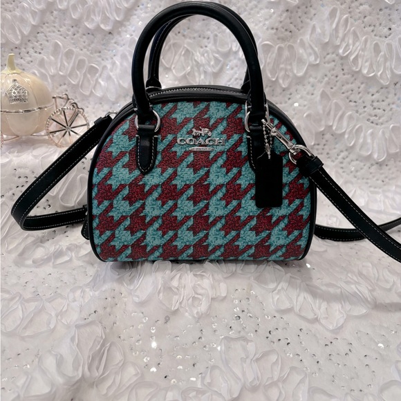 COACH NEW YORK Sydney Satchel Houndstooth - Picture 2 of 9
